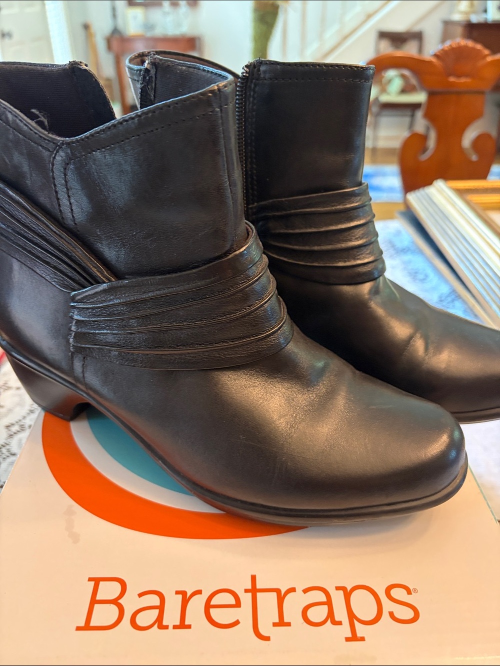 Clarks black booties